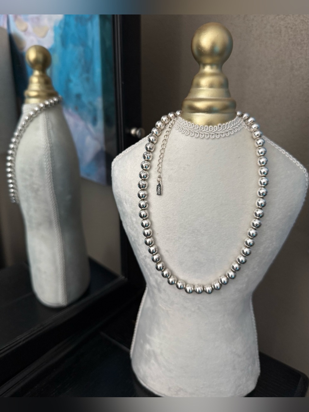 Vintage “1928” Silver-Tone Beaded Necklace